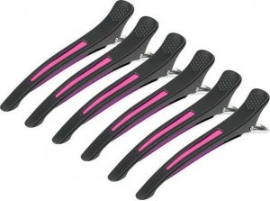 Activeshop Klamry klipsy fryzjerskie do włosów E-13 6 szt. 11,5 cm mix neon 2