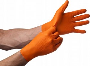 Mercator Medical Rękawice nitrylowe Mercator gogrip orange M 50 szt 2