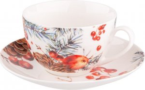 Altom Design Filiżanka do kawy i herbaty porcelanowa ze spodkiem Cranberry 200 ml 1