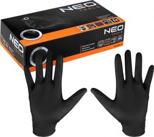 Neo Rękawiczki nitrylowe (Rękawiczki nitrylowe, czarne, 100 sztuk, rozmiar M) 1