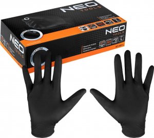 Neo Rękawiczki nitrylowe (Rękawiczki nitrylowe, czarne, 100 sztuk, rozmiar L) 2