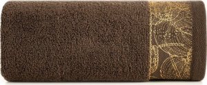 Eurofirany Ręcznik bawełniany z ozdobną żakardową bordiurą GIS0 70X140 brązowy 1