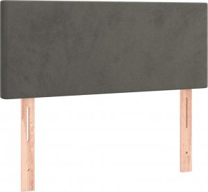 vidaXL vidaXL Łóżko kontynentalne z materacem i LED, szary aksamit, 90x190 cm 7