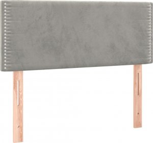 vidaXL vidaXL Łóżko kontynentalne z materacem i LED, szare 100x200cm, aksamit 7