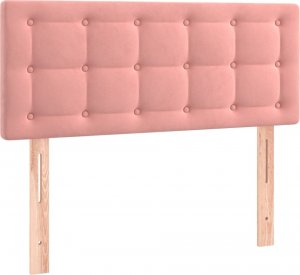 vidaXL vidaXL Łóżko kontynentalne z materacem i LED, różowy aksamit 90x190 cm 7