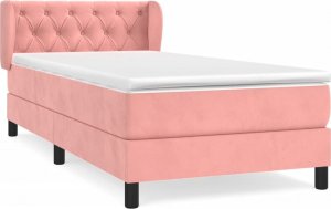 vidaXL vidaXL Łóżko kontynentalne z materacem, różowe, aksamit, 80x200 cm 2