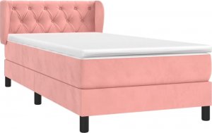 vidaXL vidaXL Łóżko kontynentalne z materacem, różowe, aksamit, 80x200 cm 3