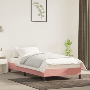 vidaXL vidaXL Rama łóżka, różowa, 90x190 cm, aksamitna 1