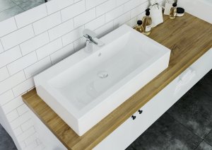 Umywalka Miraggio Umywalka nablatowa prostokątna 80 x 42 cm 6