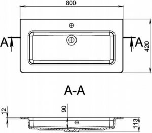 Umywalka Miraggio Umywalka Ścienna Prostokątna 80 x 42 cm 12