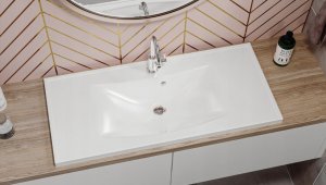 Umywalka Miraggio Umywalka Nablatowa Prostokątna 100 x 45cm 6