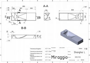 Umywalka Miraggio Umywalka nablatowa prostokątna 80 x 26 cm 7
