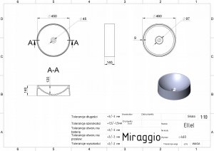 Umywalka Miraggio Umywalka nablatowa okrągła 46 cm 12