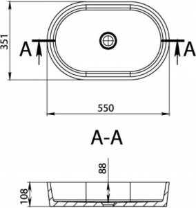 Umywalka Miraggio Umywalka podblatowa owalna 55 x 35 cm 14