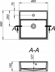 Umywalka Miraggio Umywalka nablatowa kwadratowa 46 x 46 cm 7
