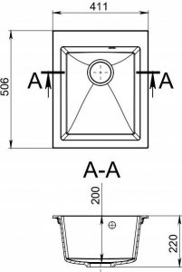 Zlewozmywak Miraggio Zlewozmywak podblatowy kwarc biały 41 cm 5