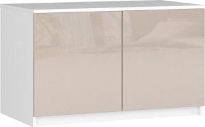 Fabryka Mebli Akord Nadstawka na szafę S 90 cm - biała-cappuccino połysk - 2 drzwi 1