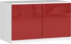Fabryka Mebli Akord Nadstawka na szafę S 90 cm - biała-czerwony połysk - 2 drzwi 1
