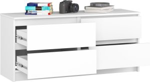 Fabryka Mebli Akord Komoda K 120 cm 4 szuflady - biała 2