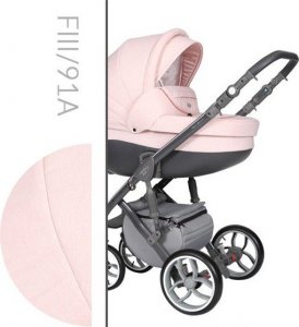 Wózek Baby Merc Wózek dziecięcy Faster 3 Style Baby Merc wielofunkcyjny różowy na szarej ramie 3w1 1