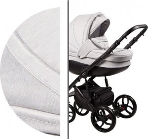 Wózek Baby Merc Wózek dziecięcy Faster 3 Style Baby Merc wielofunkcyjny biało szary wzór na szarej ramie 3w1 1