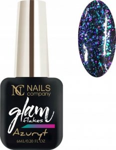 Nails Company Lakier hybrydowy NC Nails Glam Flakes Azuryt 6ml 1