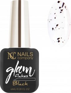 Nails Company Lakier hybrydowy NC Nails Glam Flakes Black 6ml 1