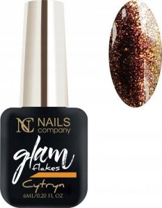 Nails Company Lakier hybrydowy NC Nails Glam Flakes Cytryn 6ml 1