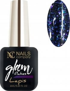 Nails Company Lakier hybrydowy NC Nails Glam Flakes Lapis 6ml 1