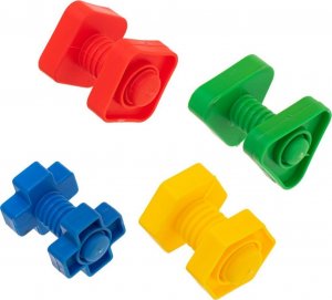 Klocki konstrukcyjne edukacyjne śruby montessori 30 elementów 4