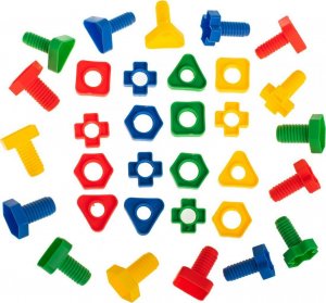 Klocki konstrukcyjne edukacyjne śruby montessori 30 elementów 6