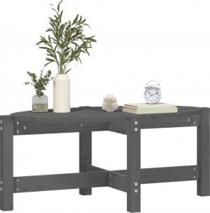 vidaXL Stolik kawowy, szary, 87x48x35 cm, lite drewno sosnowe 4