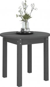 vidaXL Stolik kawowy, szary, 45x40 cm, lite drewno sosnowe 4