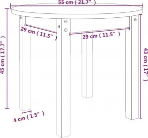 vidaXL Stolik kawowy,  55x45 cm, lite drewno sosnowe 8