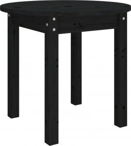 vidaXL Stolik kawowy, czarny, 45x40 cm, lite drewno sosnowe 2