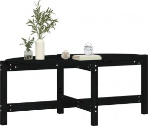 vidaXL vidaXL Stolik kawowy, czarny, 118x63x45 cm, lite drewno sosnowe 4