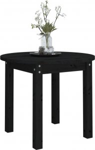 vidaXL vidaXL Stolik kawowy, czarny,  55x45 cm, lite drewno sosnowe 4