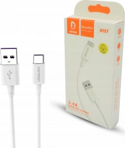 Kabel USB M KABEL USB TYP-C DENMEN BIAŁY 1M 5,4A D12T 1