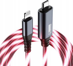 Kabel USB USB-C - Lightning 1.2 m Czerwony (31182) 2
