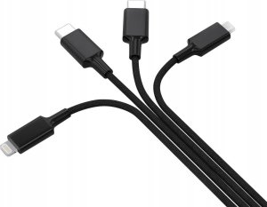 Kabel USB Smrter USB-A + USB-C - USB-C 1.2 m Czarny (SMRTER_ELITE_C_BK) 2