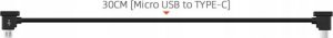 Kabel USB BRDRC USB-C - microUSB 0.3 m Czarny 2