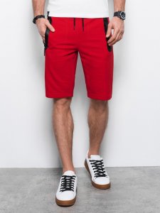 Ombre Krótkie spodenki męskie dresowe - czerwone V2 W239 L 2
