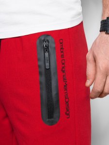 Ombre Krótkie spodenki męskie dresowe - czerwone V2 W239 L 3