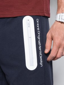 Ombre Krótkie spodenki męskie dresowe - granatowe V4 W239 XXL 3