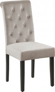Beliani Zestaw 2 krzeseł do jadalni z kołatką welurowy beżowoszary VELVA II 4
