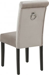 Beliani Zestaw 2 krzeseł do jadalni z kołatką welurowy beżowoszary VELVA II 5