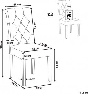 Beliani Zestaw 2 krzeseł do jadalni z kołatką welurowy beżowoszary VELVA II 9