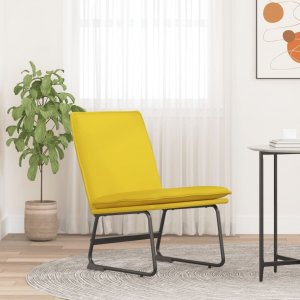 vidaXL vidaXL Krzesło wypoczynkowe, żółty, 52x75x76 cm, obite tkaniną 1