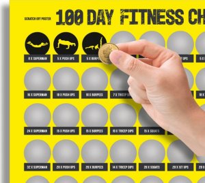 Out of the blue Plakat Zdrapka - Wyzwanie 100 Dni Fitness - Wersja Angielska 2