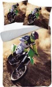 Detexpol  Pościel satynowa z mikrowłókna 160x200 do sypialni Motocross 1